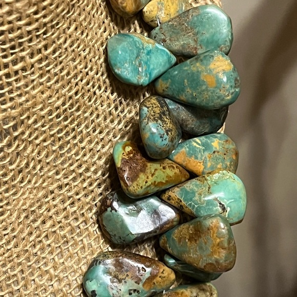 Vintage Green Turquoise Sterling Necklace - Picture 13 of 14